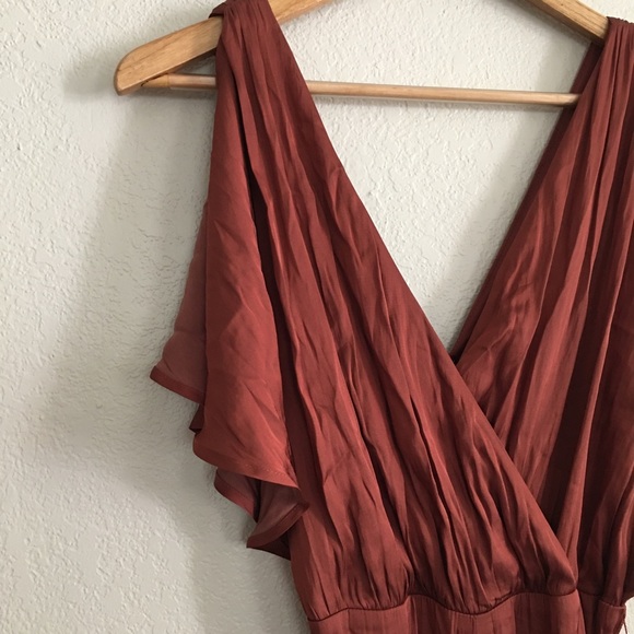 Express Satin Flutter Sleeve Culotte Jumpsuit - Picture 5 of 8